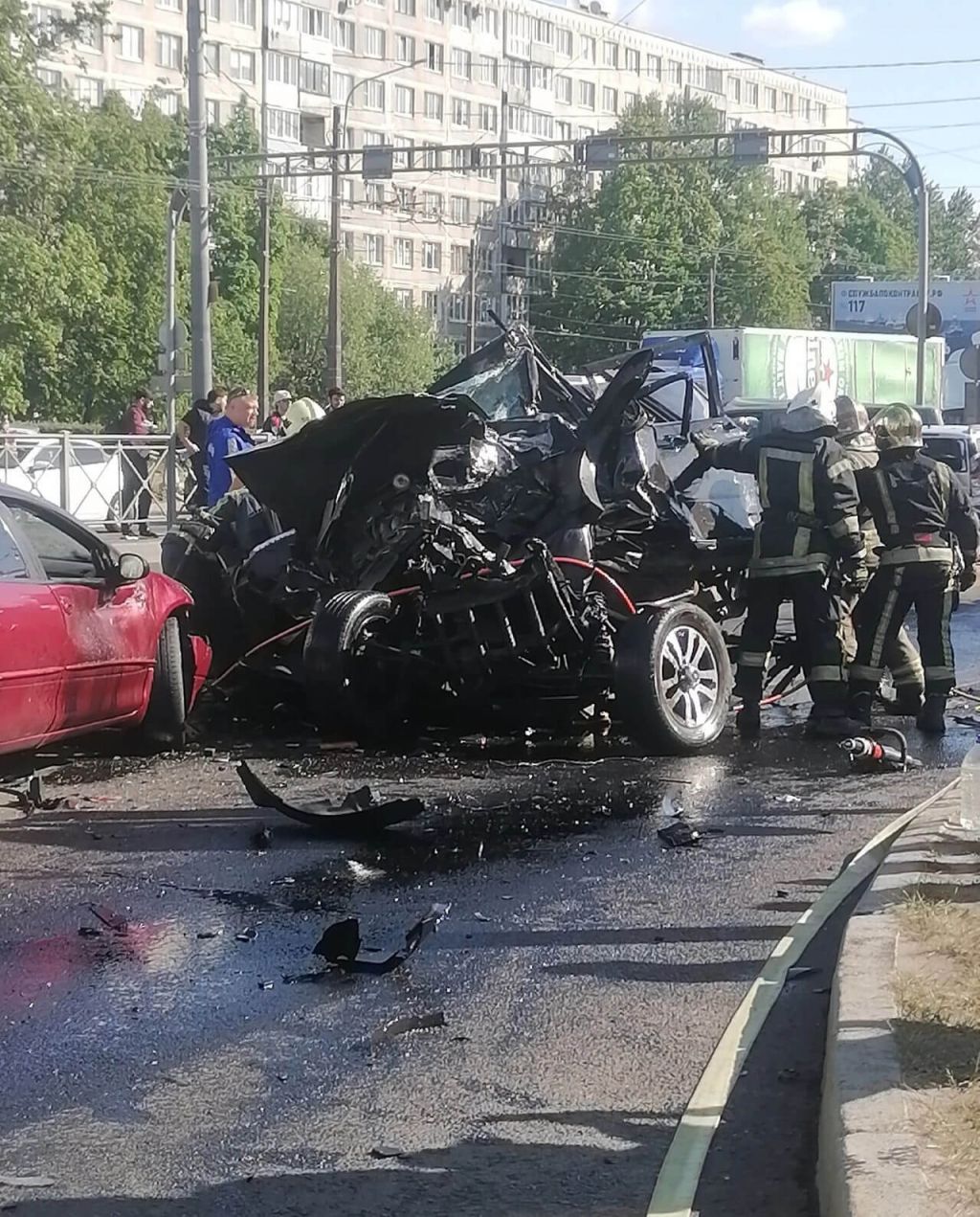 В Петербурге случилось ДТП с участием 13 автомобилей : Петербург и ЛО :  Live24.ru