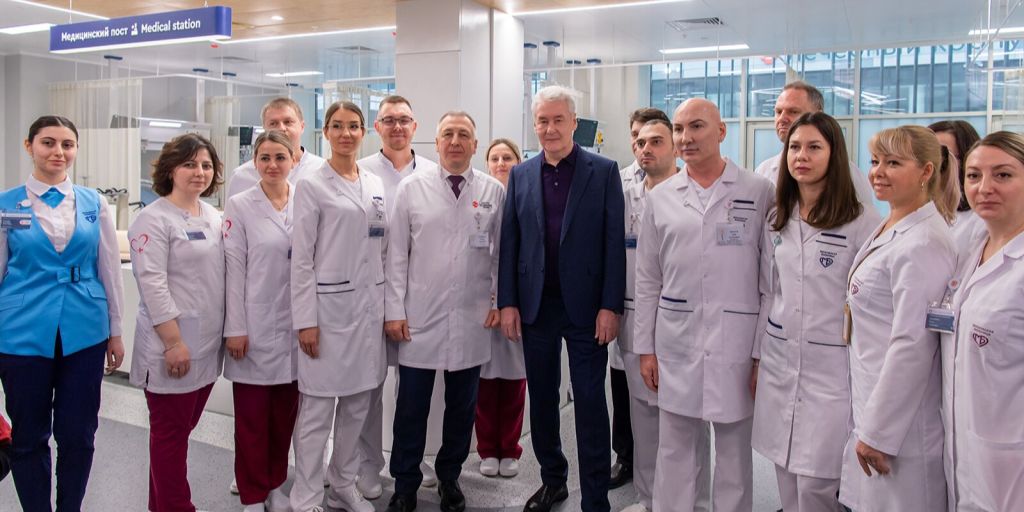 Мэр Москвы открыл корпус скорой помощи в больнице В. Вересаева